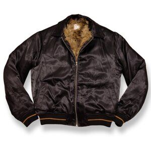 NWT Urban Outfitters Satin Faux Fur Lined Bomber Jacket